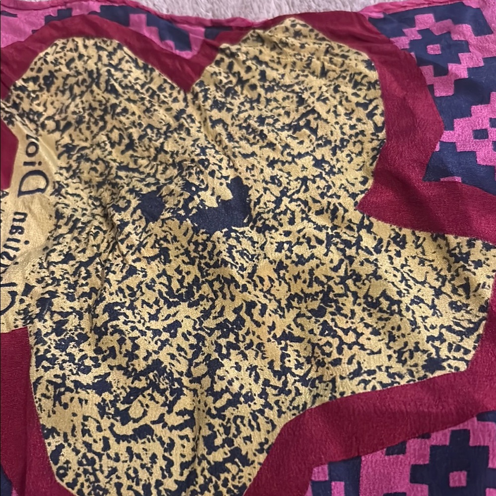 Vintage Christian Dior Floral Silk Scarf - Picture 3 of 5